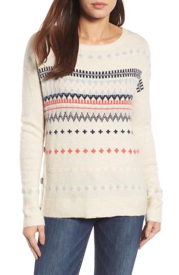 Women's Caslon Long Sleeve Side Button Sweater, Size - Ivory