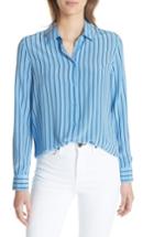 Women's Equipment Essential Stripe Silk Shirt - Blue