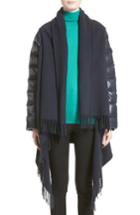 Women's Moncler Mantella Quilted Sleeve Wrap Sweater - Blue