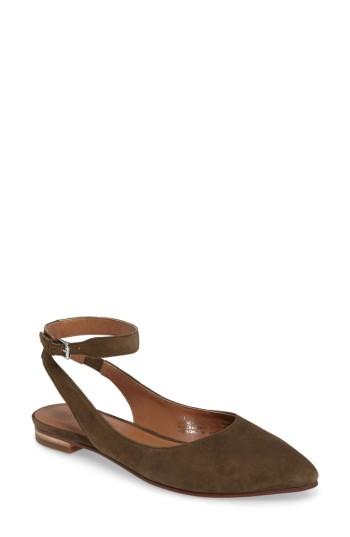 Women's Caslon Abby Ankle Strap Flat .5 M - Green