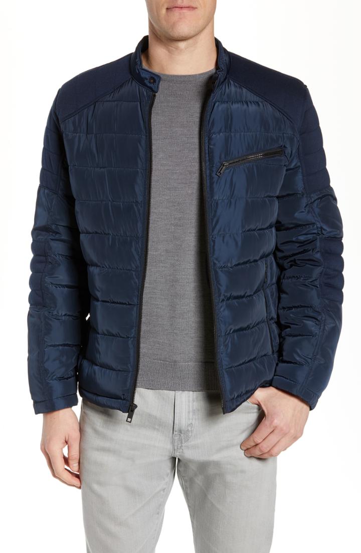 Men's Marc New York Wilsow Quilted Moto Jacket - Blue