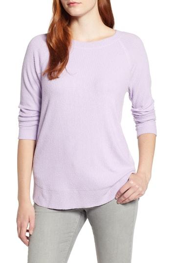 Women's Caslon Ribbed Knit Top - Purple