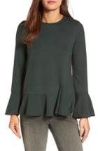 Women's Gibson Ruffle Hem Bell Sleeve Top - Green