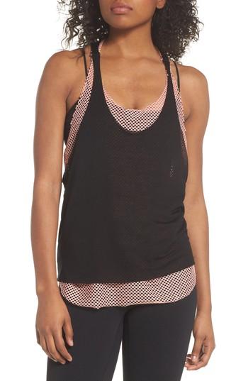 Women's Koral Villa Layered Racerback Tank - Black