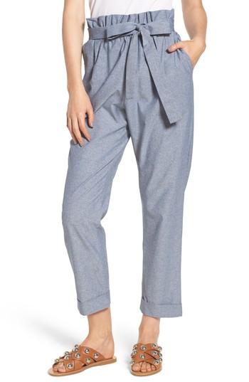 Women's Bp. Paperbag Waist Pants, Size - Blue
