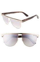 Women's Tom Ford Stephanie 60mm Mirrored Sunglasses - Rose Gold/ Pink/ Silver