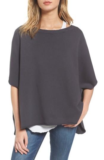 Women's Frank & Eileen Tee Lab Cotton Poncho, Size - Black