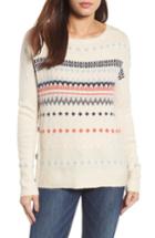 Petite Women's Caslon Long Sleeve Side Button Sweater, Size P - Ivory