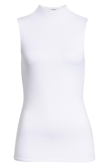 Women's Halogen Jersey Funnel Neck Top, Size - White
