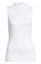 Women's Halogen Jersey Funnel Neck Top, Size - White
