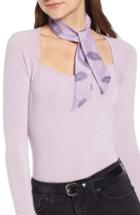 Women's Something Navy Silk Skinny Scarf, Size - Purple