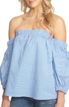 Women's 1.state Tie Sleeve Sleeve Off The Shoulder Top, Size - Blue