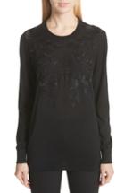 Women's Dolce & Gabbana Lace Applique Cashmere & Silk Sweater Us / 38 It - Black