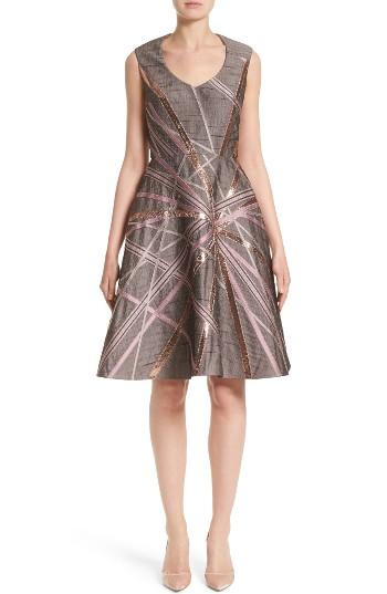 Women's Rubin Singer Jacquard Fit & Flare Dress - Grey