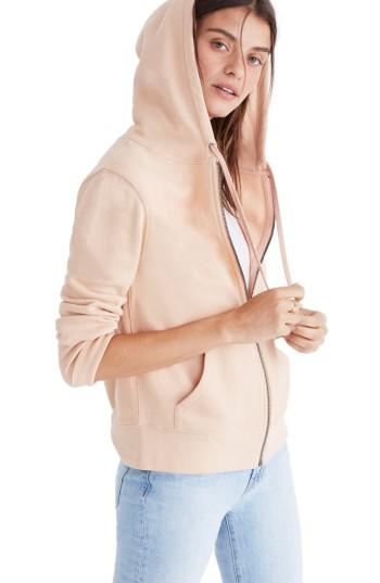 Women's Madewell Embroidered Rainbow Zip Hoodie - Pink