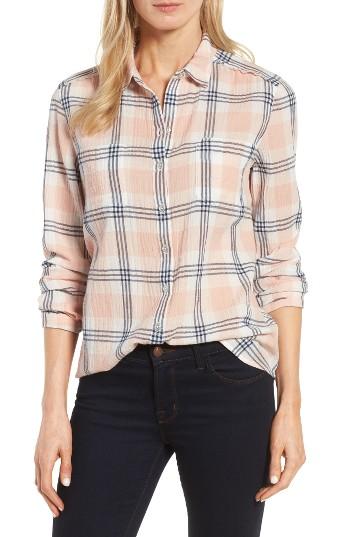Women's Caslon Long Sleeve Crinkle Cotton Shirt - Ivory