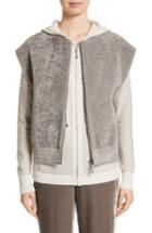 Women's St. John Collection Genuine Shearling Vest, Size - Grey