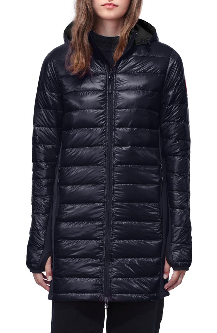 Women's Canada Goose 'hybridge Lite' Slim Fit Hooded Packable Goose Down Coat (10-12) - Blue