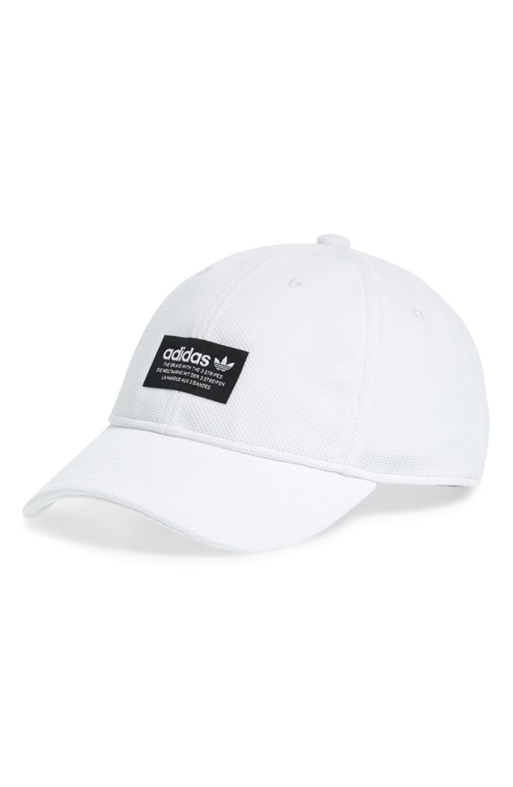 Men's Adidas Originals Pique Precurve Ball Cap - White