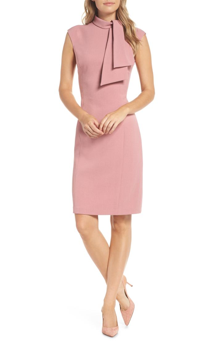 Women's Harper Rose Tie Neck Sheath Dress - Pink