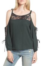 Women's Ella Moss Tie Sleeve Cold Shoulder Top - Green