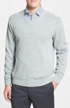 Men's Cutter & Buck 'broadview' Cotton V-neck Sweater, Size - Grey