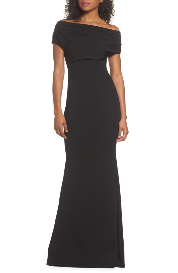 Women's Katie May Hannah One-shoulder Crepe Trumpet Gown