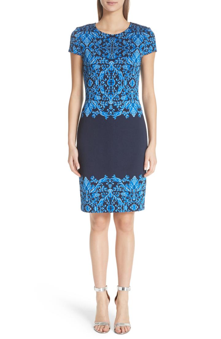 Women's St. John Collection Cool Tones Brocade Knit Dress