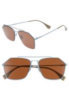 Men's Fendi 59mm Navigator Sunglasses - Azure