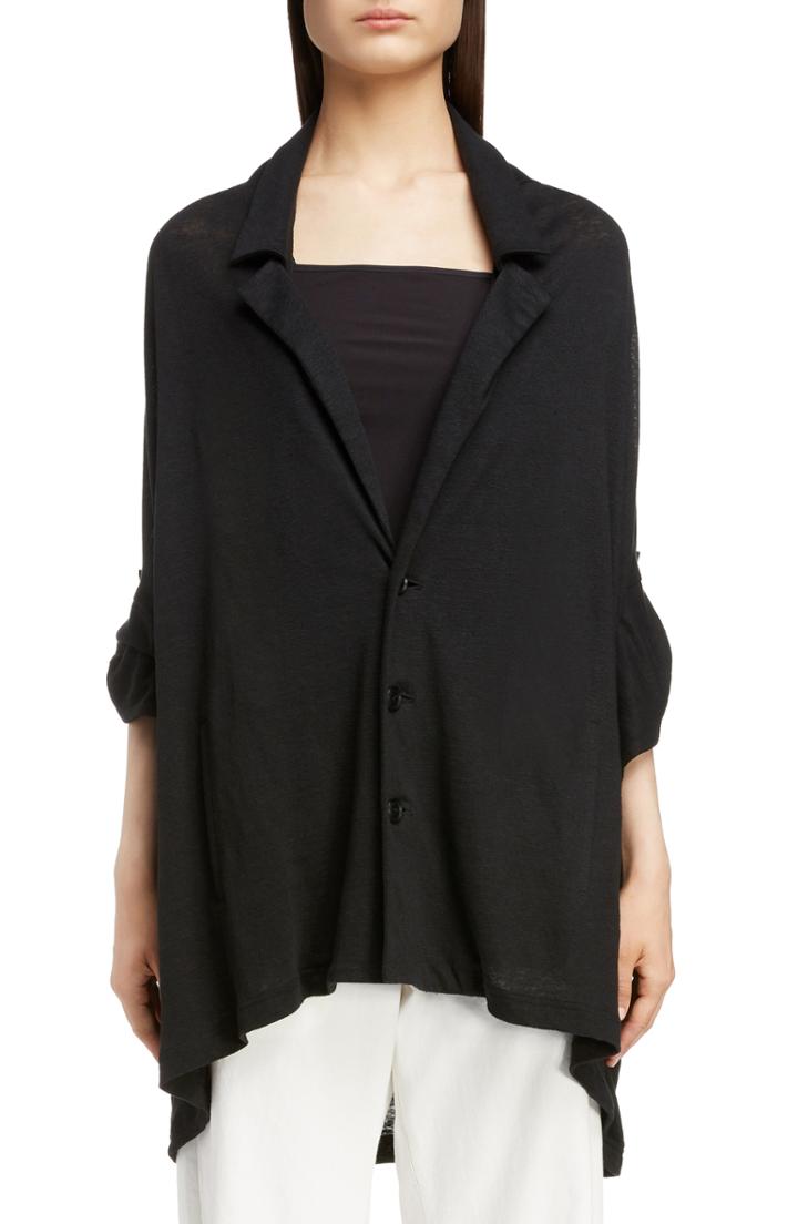 Women's Y's By Yohji Yamamoto Linen Jersey Jacket - Black
