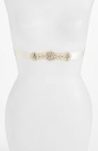Women's Tiffany Rose Aurelia Crystal Silk Sash, Size - Ivory