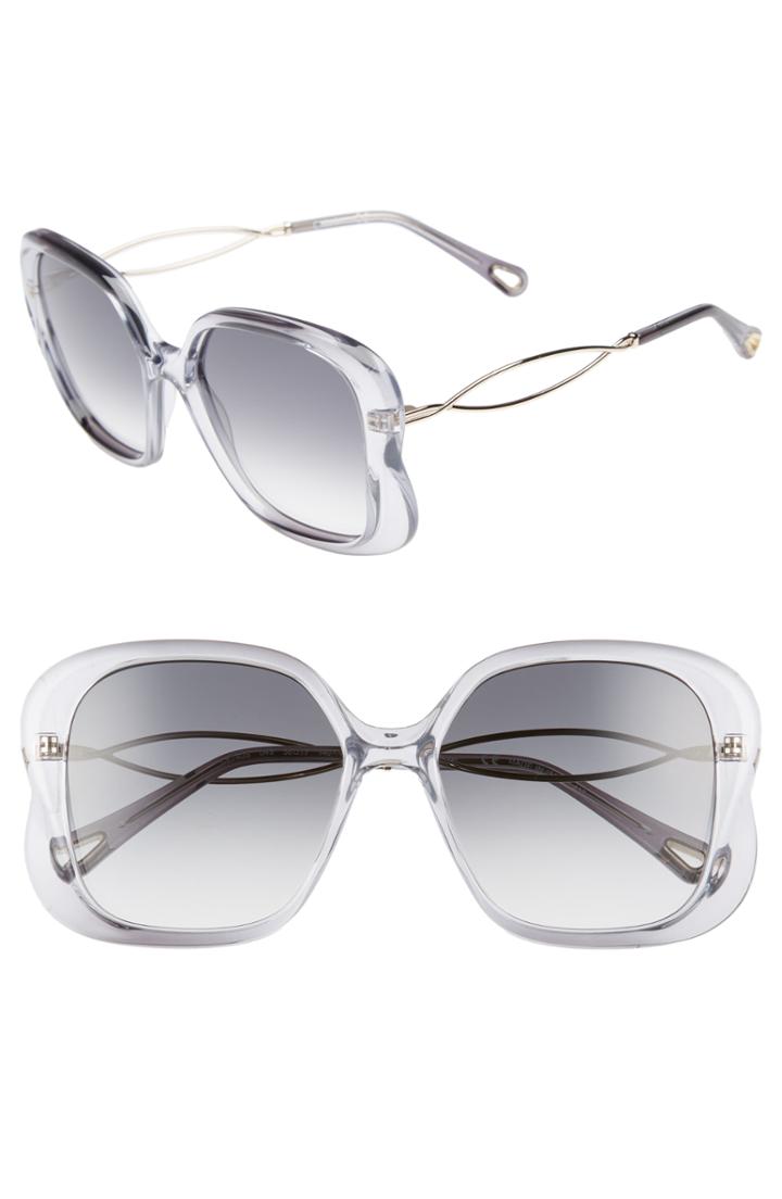 Women's Chloe Petal 56mm Rectangle Sunglasses -