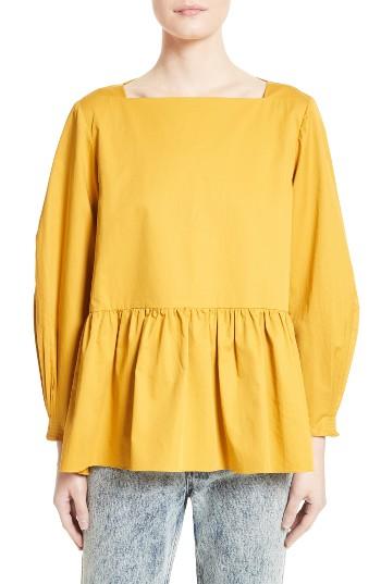 Women's Tibi Satin Poplin Peplum Top