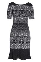 Women's Adrianna Papell Majesty Lace Fit & Flare Dress - Black