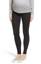 Women's Lab40 Foldover Waistband Maternity Leggings - Black