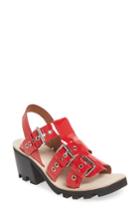 Women's Jeffrey Campbell Riveter Lugged Buckle Sandal M - Red