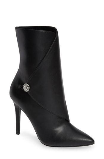 Women's Charles By Charles David Pistol Crystal Embellished Pointy Toe Bootie M - Black