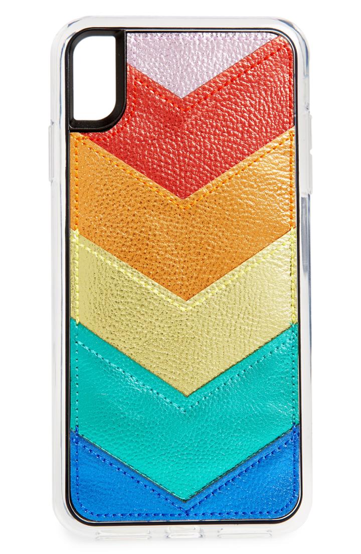 Zero Gravity Unite Rainbow Chevron Iphone X/xs, Xr & X Max Case/card Wallet - Red