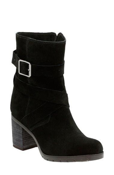 Women's Clarks 'malvet Doris' Moto Boot M - Black