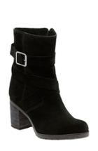 Women's Clarks 'malvet Doris' Moto Boot M - Black