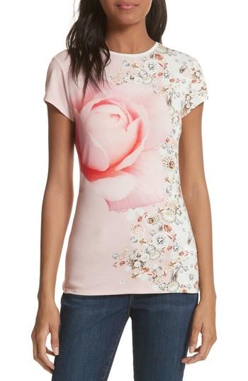Women's Ted Baker London Blenheim Jewels Fitted Tee - Beige