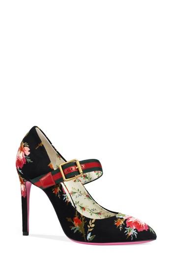 Women's Gucci Sylvie Pointy Toe Mary Jane Pump Us / 35eu - Black