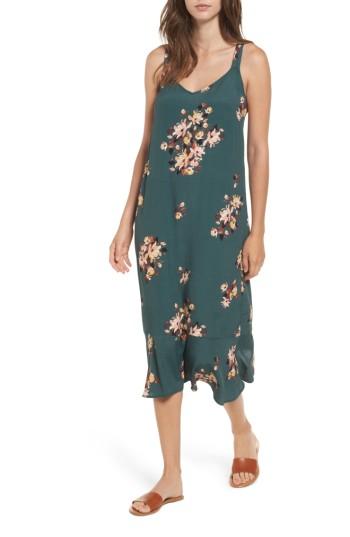 Women's Bp. Ruffle Hem Midi Slipdress - Green