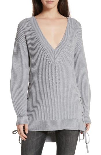 Women's Rag & Bone/jean Ivy Side Tie Sweater - Grey