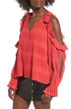 Women's Devlin Topaz Cold Shoulder Blouse - Red