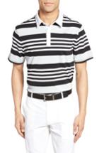Men's Ag The Benson Stripe Pique Polo, Size - White