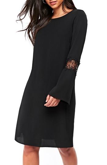 Women's Wallis Crochet Inset Shift Dress Us / 8 Uk - Black