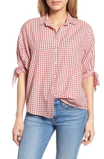Women's Velvet By Graham & Spencer Check Button-down Shirt - Red