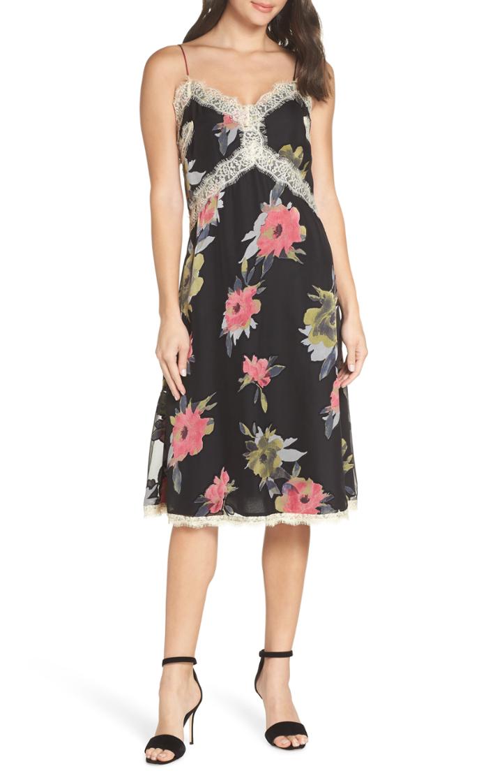 Women's French Connection Edith Satin Burnout Slipdress