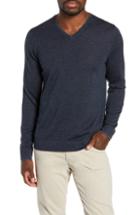 Men's Nordstrom Signature Cashmere V-neck Sweater - Blue